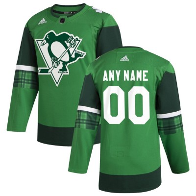 Pittsburgh Penguins Men's Adidas 2020 St. Patrick's Day Custom Stitched NHL Jersey Green